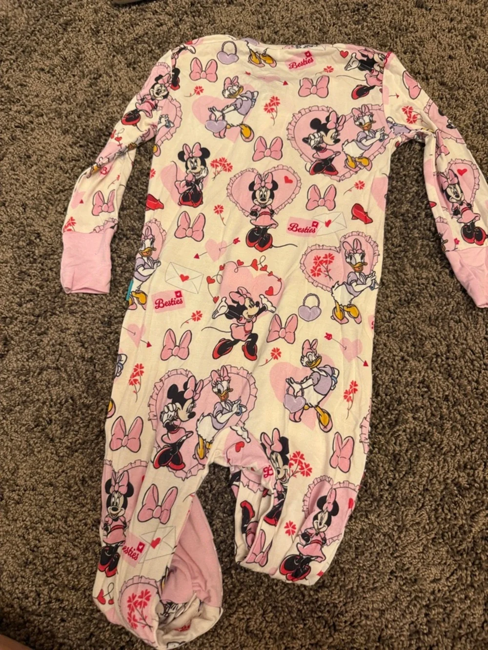 NWOT Posh Peanut x Disney Minnie & Daisy Galentines zippy convertible footie